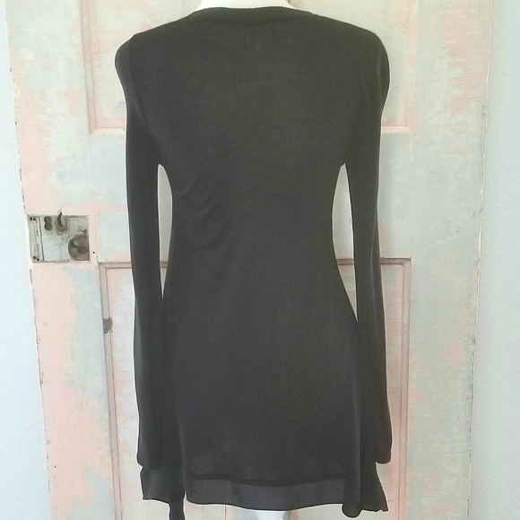 Make Offer Anthro Deletta Lokka Tunic Top Black - Picture 7 of 8